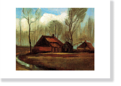 "Farmhouses Among Trees" by Vincent van Gogh