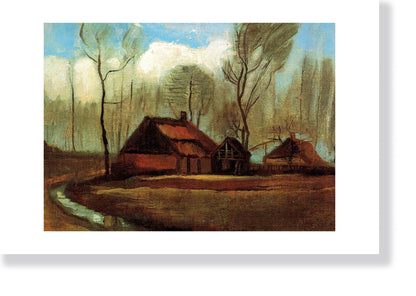 "Farmhouses Among Trees" by Vincent van Gogh
