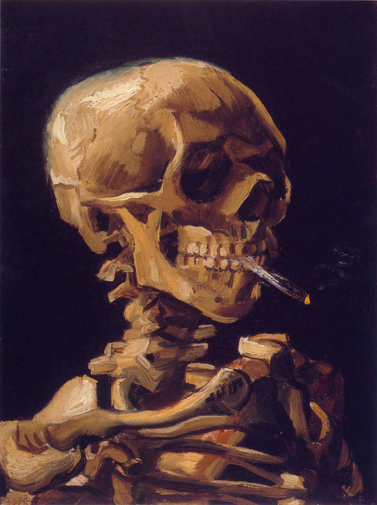"Skull with a Burning Cigarette" by Vincent van Gogh